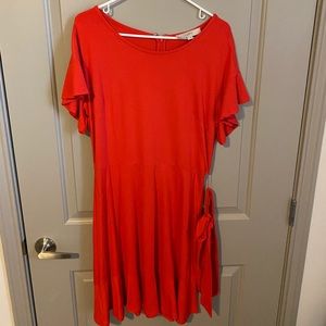 Red Loft dress with belt